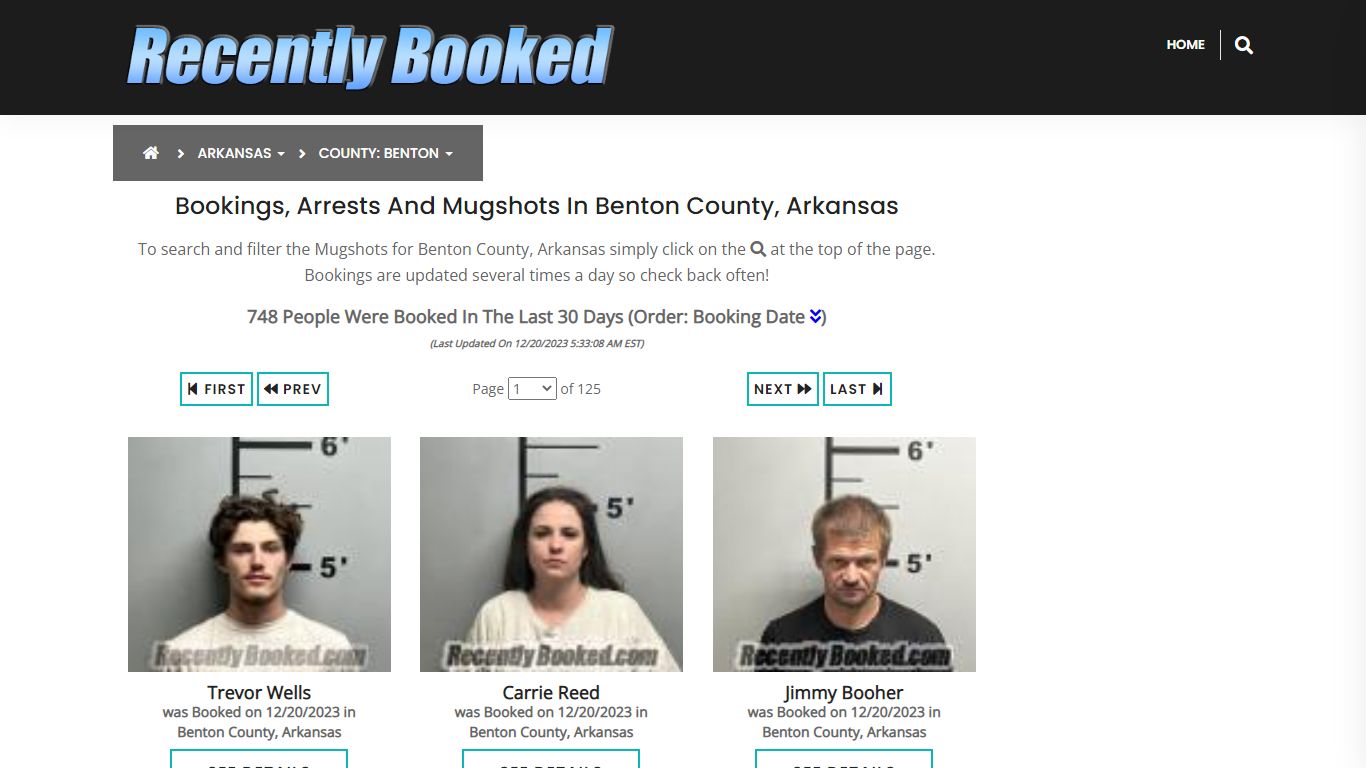 Bookings, Arrests and Mugshots in Benton County, Arkansas - Recently Booked